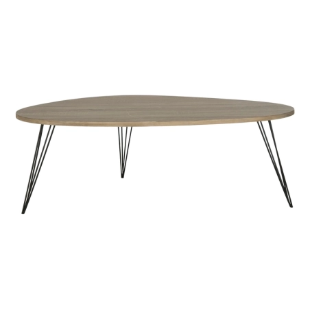 Mulyoharjo Retro Mid Wood Coffee Table in Oak & Black Furniture Supplier Indonesia