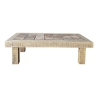 Mulyoharjo Vintage Brutalist Wood and Ceramic Coffee Table, 1970s Furniture Supplier Indonesia