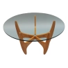 Mulyoharjo Modern Scandinavian Glass & Wood Coffee Table, 1960s Furniture Supplier Indonesia