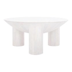 Mulyoharjo Calhoun Round Wood Coffee Table - White Wash Furniture Supplier Indonesia