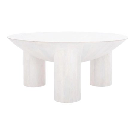 Mulyoharjo Calhoun Round Wood Coffee Table - White Wash Furniture Supplier Indonesia