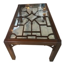 Mulyoharjo Vintage Chinoiserie Ethan Allen Fretwork Fret Wood Coffee Cocktail Table Furniture Supplier Indonesia