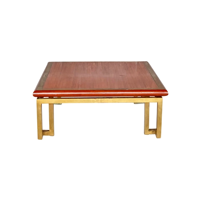 Mulyoharjo Vintage Large Wood and Brass Coffee Table Furniture Supplier Indonesia