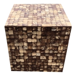 Mulyoharjo Coffee Table Cube Wood Mosaic Pattern Furniture Supplier Indonesia