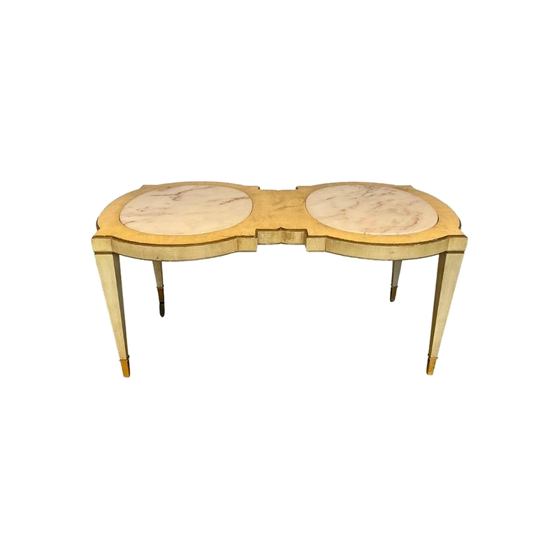 Mulyoharjo 1950s Whimsical Marble Insert / Wood Coffee Table Furniture Supplier Indonesia Mulyoharjo 1950s Whimsical Marble Insert / Wood Coffee Table Furniture Supplier Indonesia