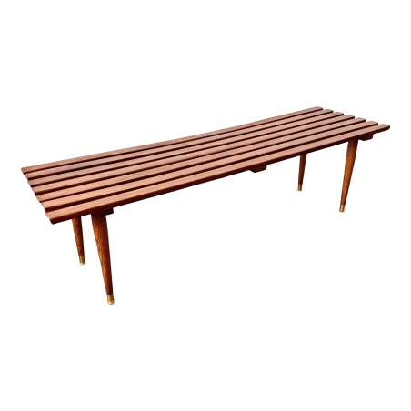 Mulyoharjo Mid-Century Slat Wood Coffee Table or Bench Furniture Supplier Indonesia