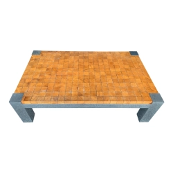 Mulyoharjo 1970s Coffee Table Wood Cube and Metal, France Furniture Supplier Indonesia