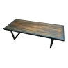 Mulyoharjo Black Steel & Teak Wood Slates Coffee Table Furniture Supplier Indonesia