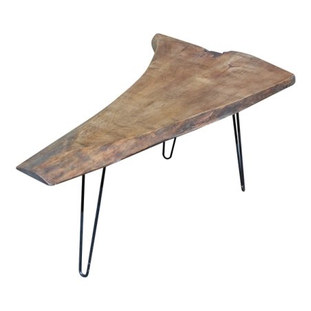 Mulyoharjo Vintage Organic Wood Tree Slab Iron Hairpin Leg Cocktail Coffee Table Furniture Supplier Indonesia