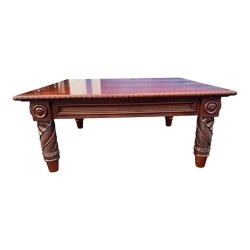 Ralph Lauren American Mahogany Carved Wood Coffee Table Square Mulyoharjo Furniture Supplier Indonesia