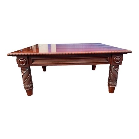 Ralph Lauren American Mahogany Carved Wood Coffee Table Square Mulyoharjo Furniture Supplier Indonesia