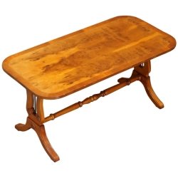 Oval Burr Yew Wood Coffee Table from Bevan Funnell Furniture Supplier