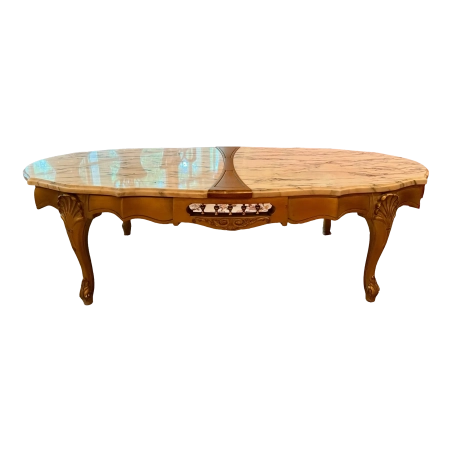 Vintage French Provincial Gilt Wood Marble Top Coffee / Cocktail Table Furniture Supplier