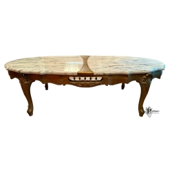 Vintage French Provincial Gilt Wood Marble Top Coffee / Cocktail Table