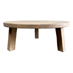 Custom Round Luna Reclaimed Wood Coffee Table Furniture Supplier