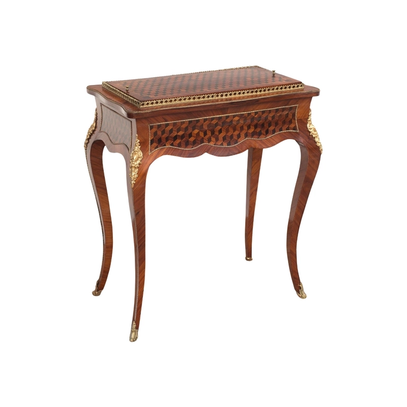 Napoleon III Coffee Table in Polychrome Wood & Golden Bronze Furniture Supplier