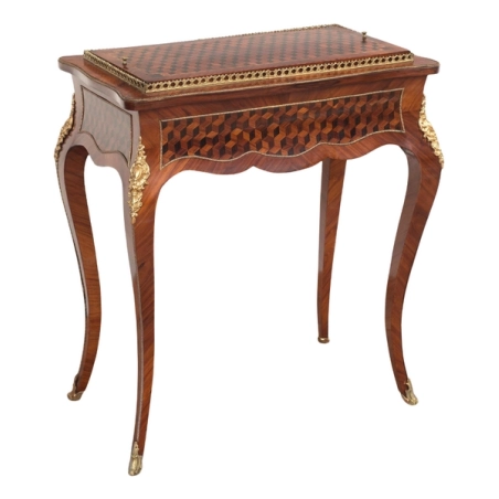 Napoleon III Coffee Table in Polychrome Wood & Golden Bronze Furniture Supplier