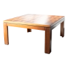 Fox Hunt Design Cherry Wood Inlaid Coffee Table, 1970s Furniture Supplier
