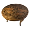 Popular Art Circular Coffee Table in Carved Wood, 1930s-1940s Furniture Supplier