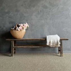 1940s Vintage Elm Wood Bench or Coffee Table