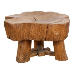 Rustic Slab Wood Round Coffee Table, China Circa 1890 Furniture Supplier