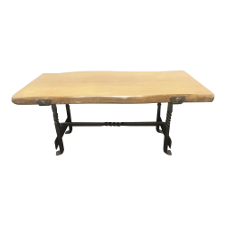 Live-Edge French Wood & Iron Coffee Table Furniture Supplier