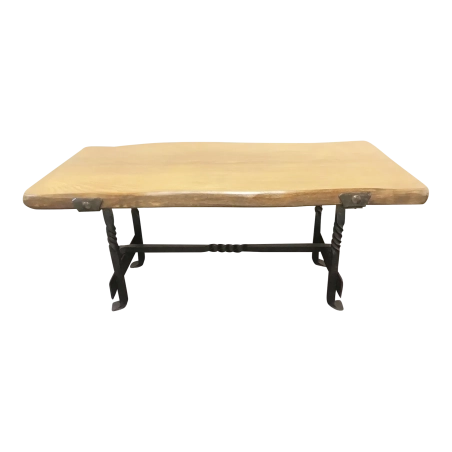 Live-Edge French Wood & Iron Coffee Table Furniture Supplier