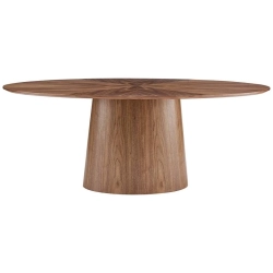 Oval Teak and Veneer Dining Table - Mulyoharjo Furniture Supplier - 1