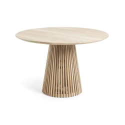 Round Teak Dining Table - Natural - Mulyoharjo Furniture Supplier