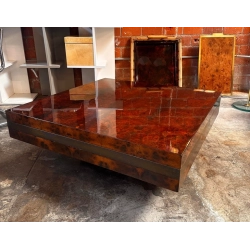 Mulyoharjo Mid-Century Italian Wood Square Coffee Table, 1970s Furniture Supplier