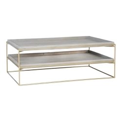 Matthew Izzo Home Brass and Mango Wood Coffee Table Furniture Supplier