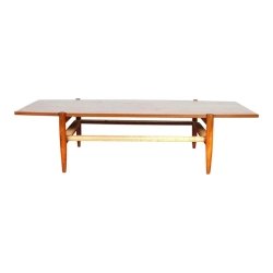 1970s Teak Wood Vintage Coffee Table by Furniture Furniture Supplier