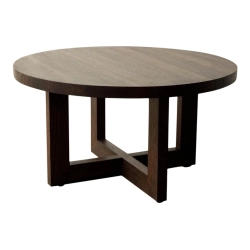 Round Wood Coffee Table in Dark Stained Urban Oak Furniture Supplier