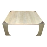 Bernhardt Mid-Century Modern Modern Brushed Steel and Solid Wood Cocktail Coffee Table Furniture Supplier