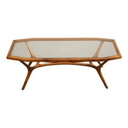 Vintage Midcentury Brazilian Wood and Glass Coffee Table Furniture Supplier