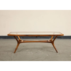 Mulyoharjo Vintage Midcentury Brazilian Wood and Glass Coffee Table Furniture Supplier