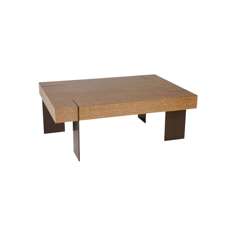 Architectural Antoine Proulx Designer Bronze and Wood Coffee Table Furniture Supplier