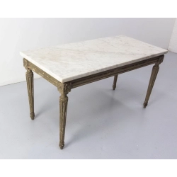 Mulyoharjo French Louis XVI Painted Wood and Marble Top Coffee Table Furniture Supplier