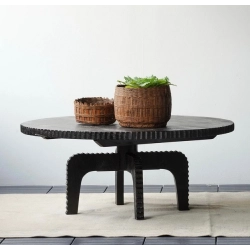 Mulyoharjo Matthew Izzo Home Round Acacia Wood Coffee Table Furniture Supplier