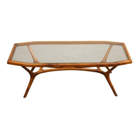 Vintage Midcentury Brazilian Wood and Glass Coffee Table Furniture Supplier