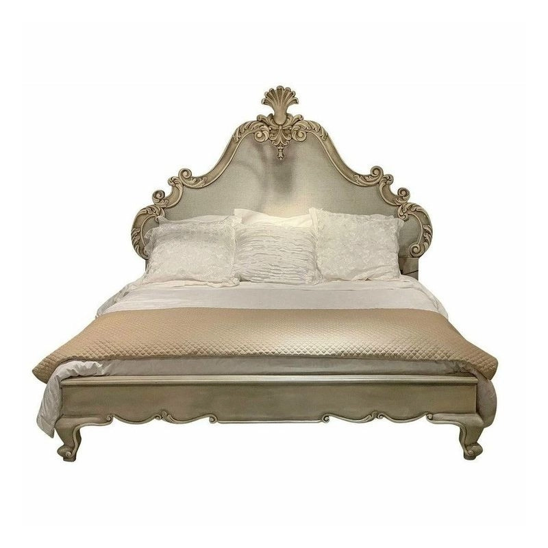 Louise-inspired classic beds with intricate carvings Furniture White-Label