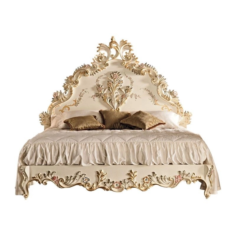 Louise-inspired classic beds with intricate carvings Furniture Wholesaler