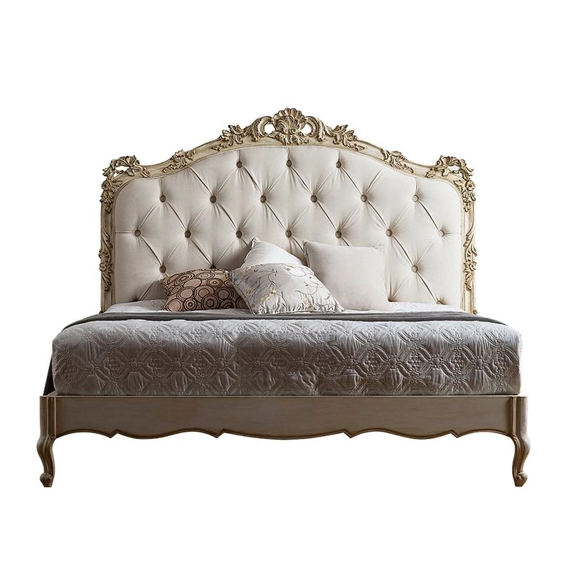Mahogany wood classic bed Furniture Indonesia