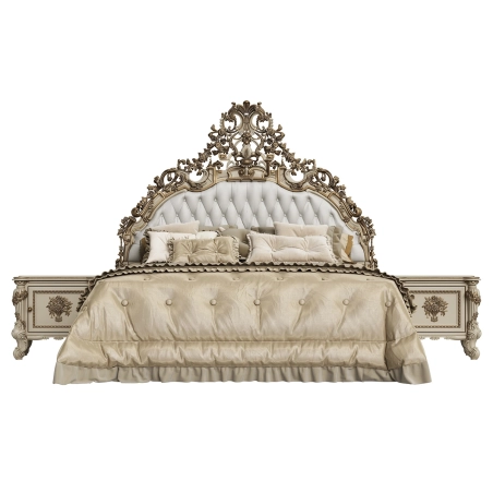 Rococo and Baroque classic beds Jepara designs Furniture White-Labeled