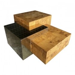 Living Room Furniture Coffee Table - Brass/Wood - Brass