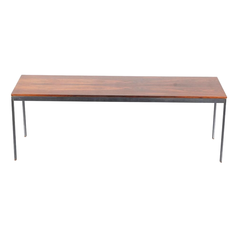 Living Room Furniture Coffee Table - Rosewood/Steel - Brown