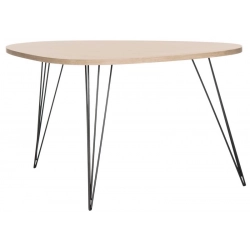 Mulyoharjo Dominik Retro Mid Wood Coffee Table in Light Mindi & Black Furniture Supplier