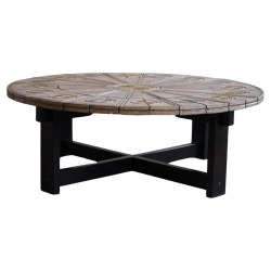 Living Room Furniture Coffee Table - Teak/Ceramic - Brown