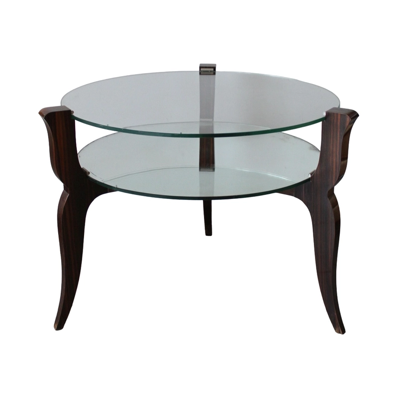 Living Room Furniture Coffee Table - Wood/Glass - Brown