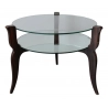 Living Room Furniture Coffee Table - Wood/Glass - Brown